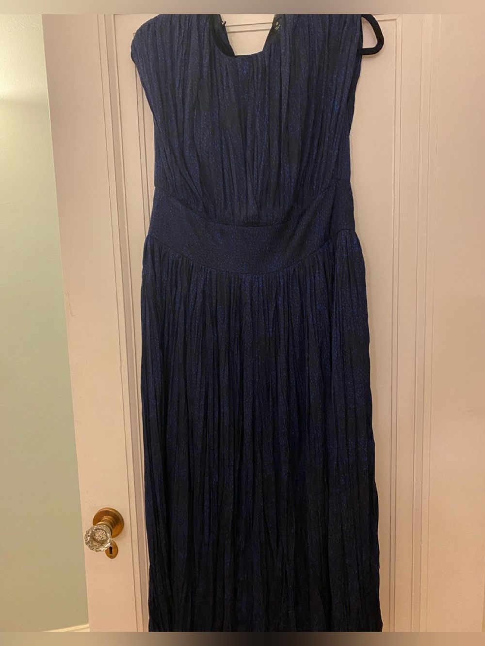 NWT banana republic royal blue and black patterned zip up dress. Size 12